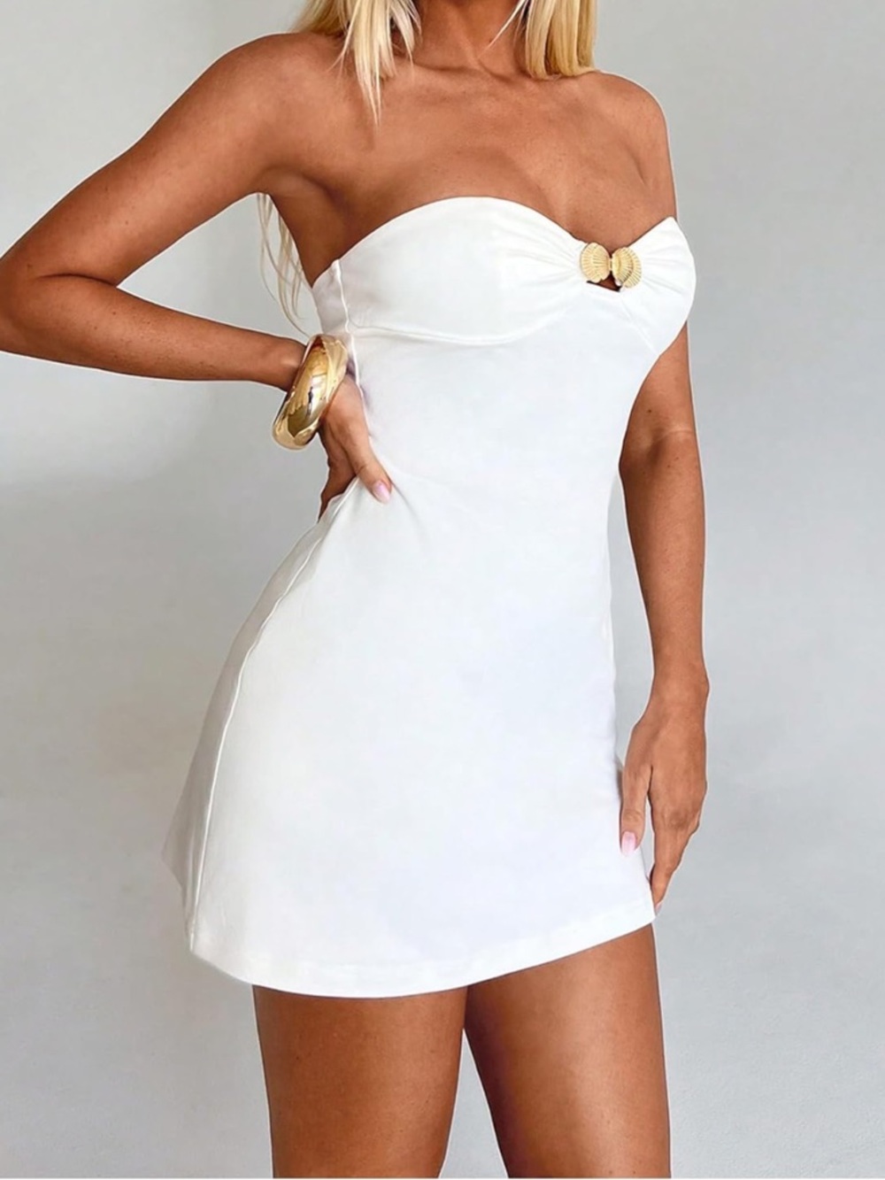 SOLY HUX Women's Bodycon Dress Mini Tube Dress Strapless Party Dresses NWT M - Picture 2 of 7